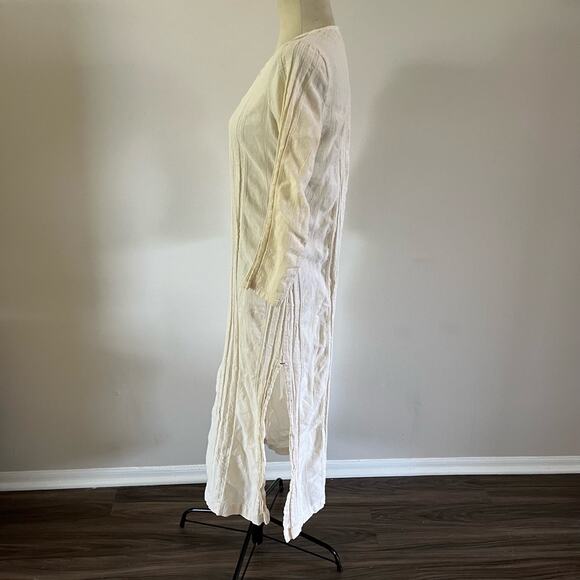 Xirena Tessa Ivory Textured Gauze Cotton V Neck Dress Wmns XS boho minimalist - Picture 5 of 11